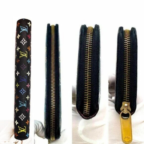 Authentic Louis Vuitton Monogram Multicolor Zippy Wallet Black Pink - Picture 4 of 10
